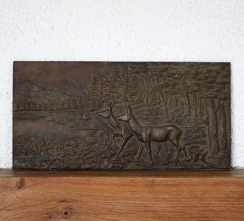Bronze bas-relief animalier