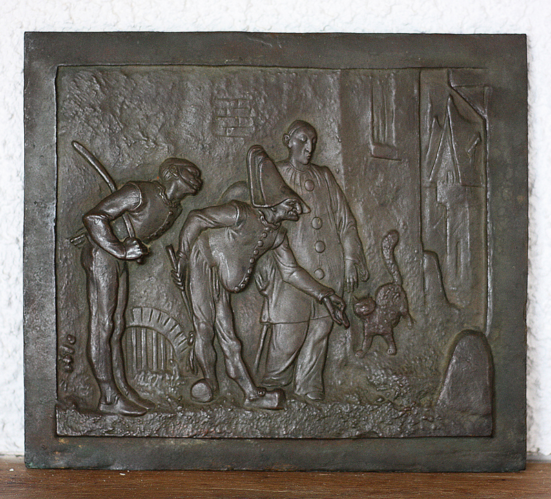 Bronze bas-relief Commedia Dell Arte