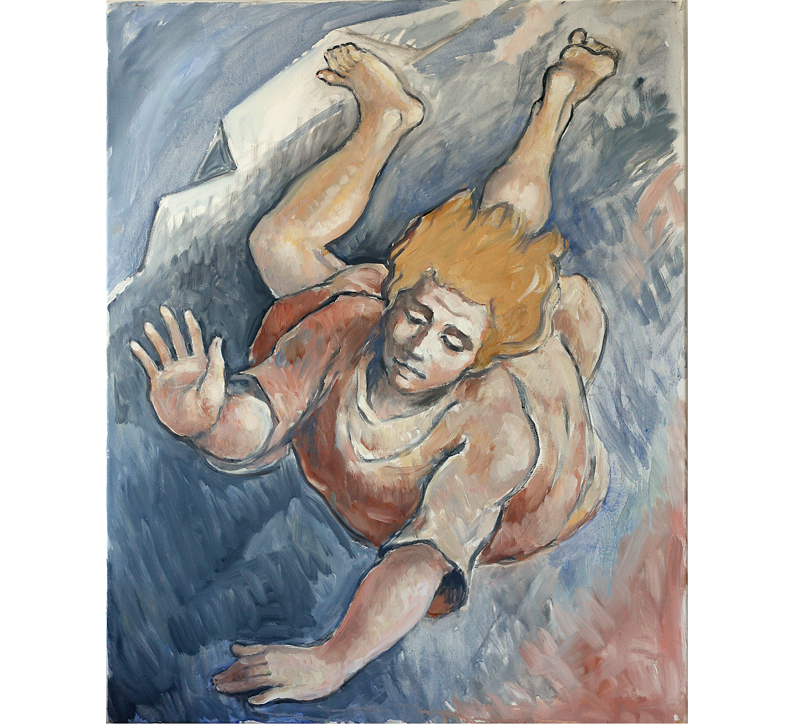 Robert Bouille (1926-2021) - huile sur toile "La chute"