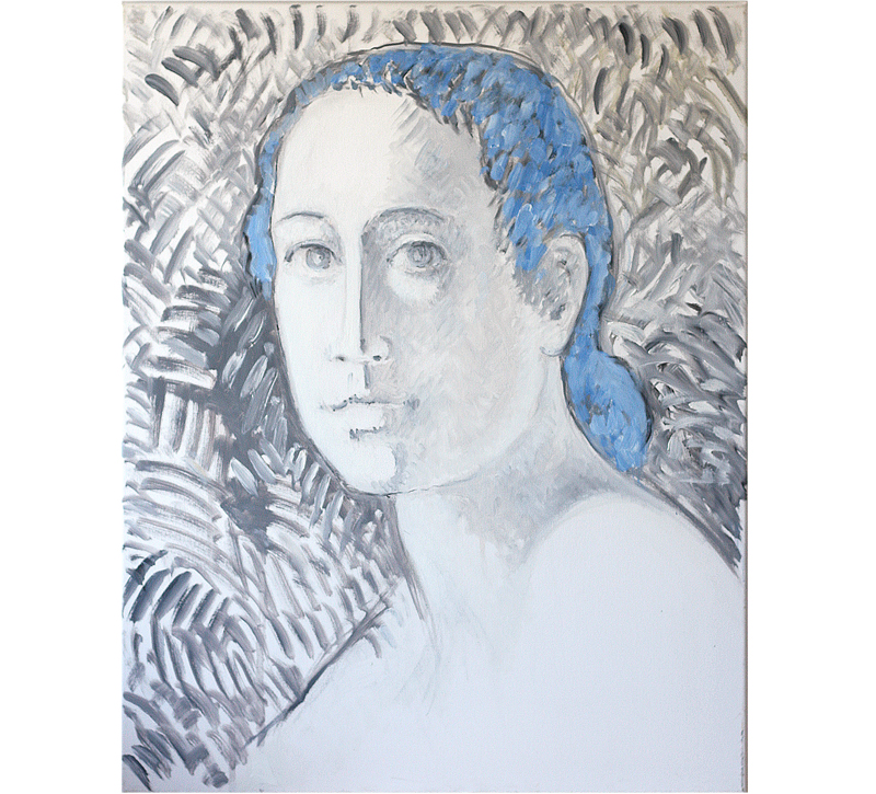 Robert Bouille – Buste de femme aux cheveux bleus