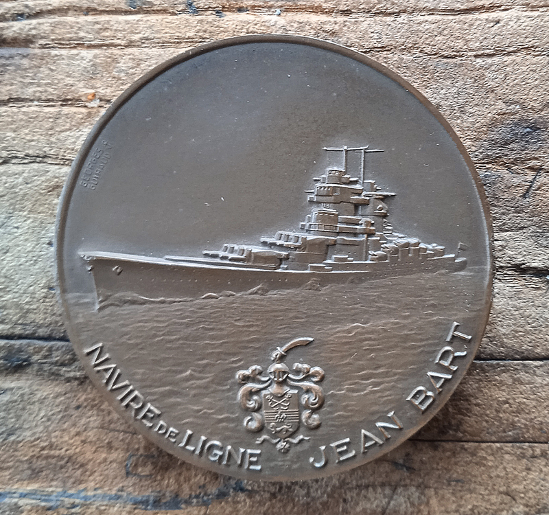 Médaille bronze Chevalier Jean Bart navire de ligne
