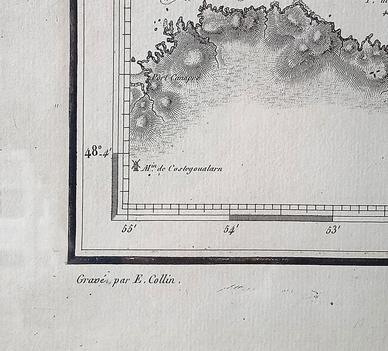 Ancienne carte Rade de Brest et baie de Douarnenez 1829