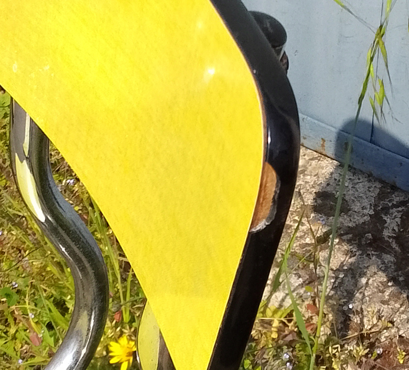 Chaises formica jaune vintage