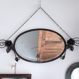 Miroir biseauté fer forgé art nouveau