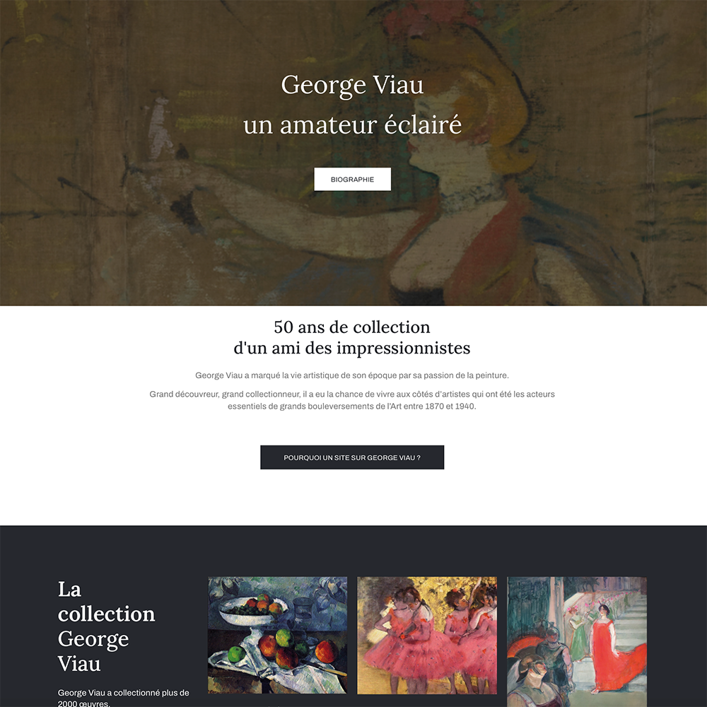 Conception webdesign www.georgeviau.fr pour les descendants du collectionneur